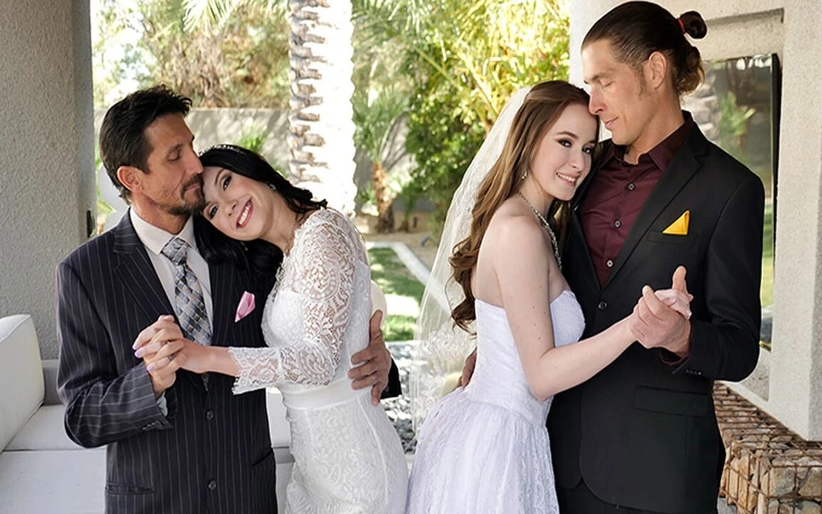 Nervous Virgins Hazel Moore and Jazmin Luv Get Fucked by Their Stepdads Before the Wedding