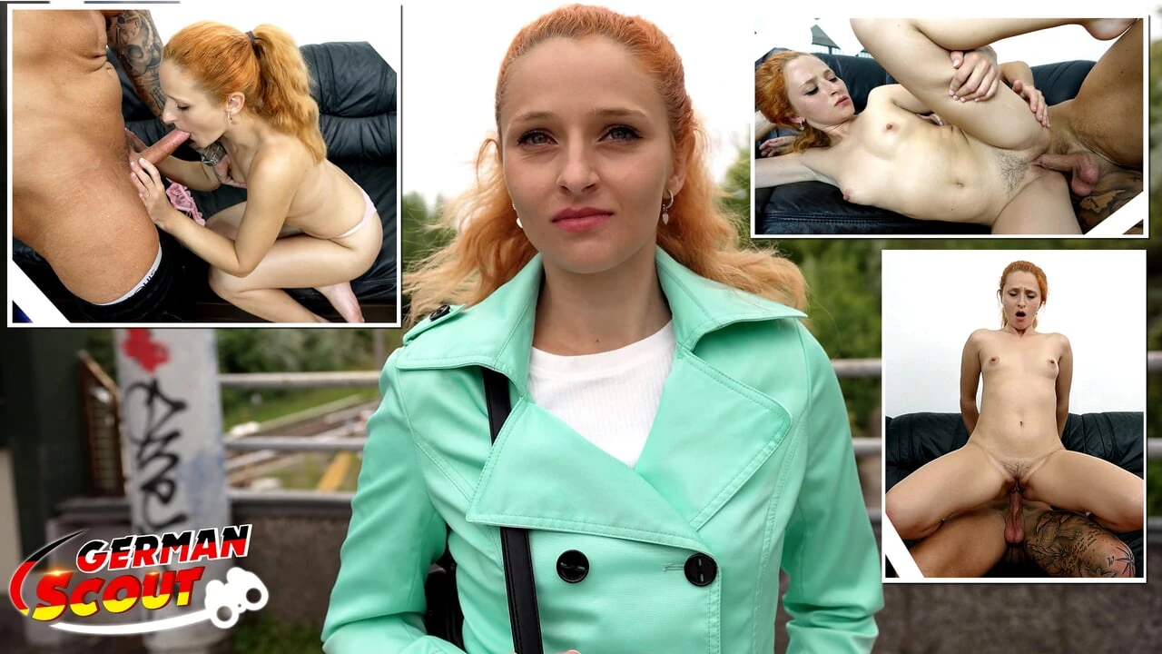 GERMAN SCOUT – Skinny Redhead Small Tits Girl Luciana Lucy Squirt at Pick Up Casting