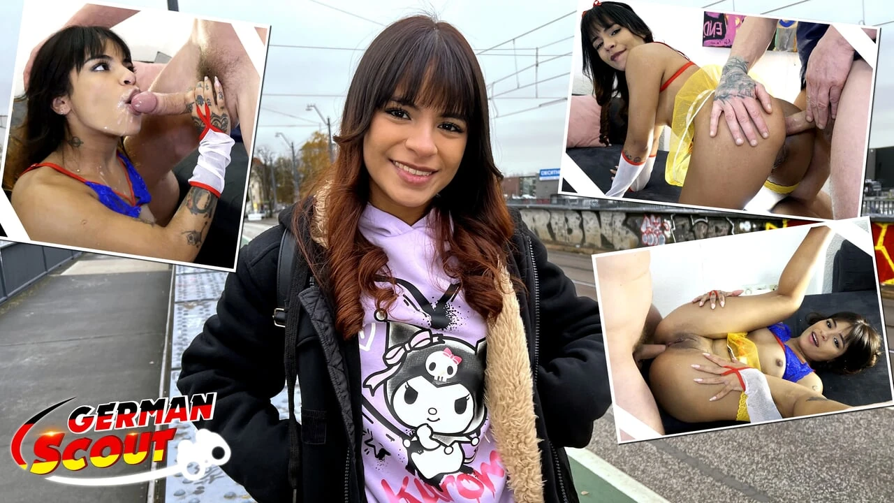 GERMAN SCOUT – Petite Latina Michy Perez talk to Big Dick Anal at Pick Up Casting