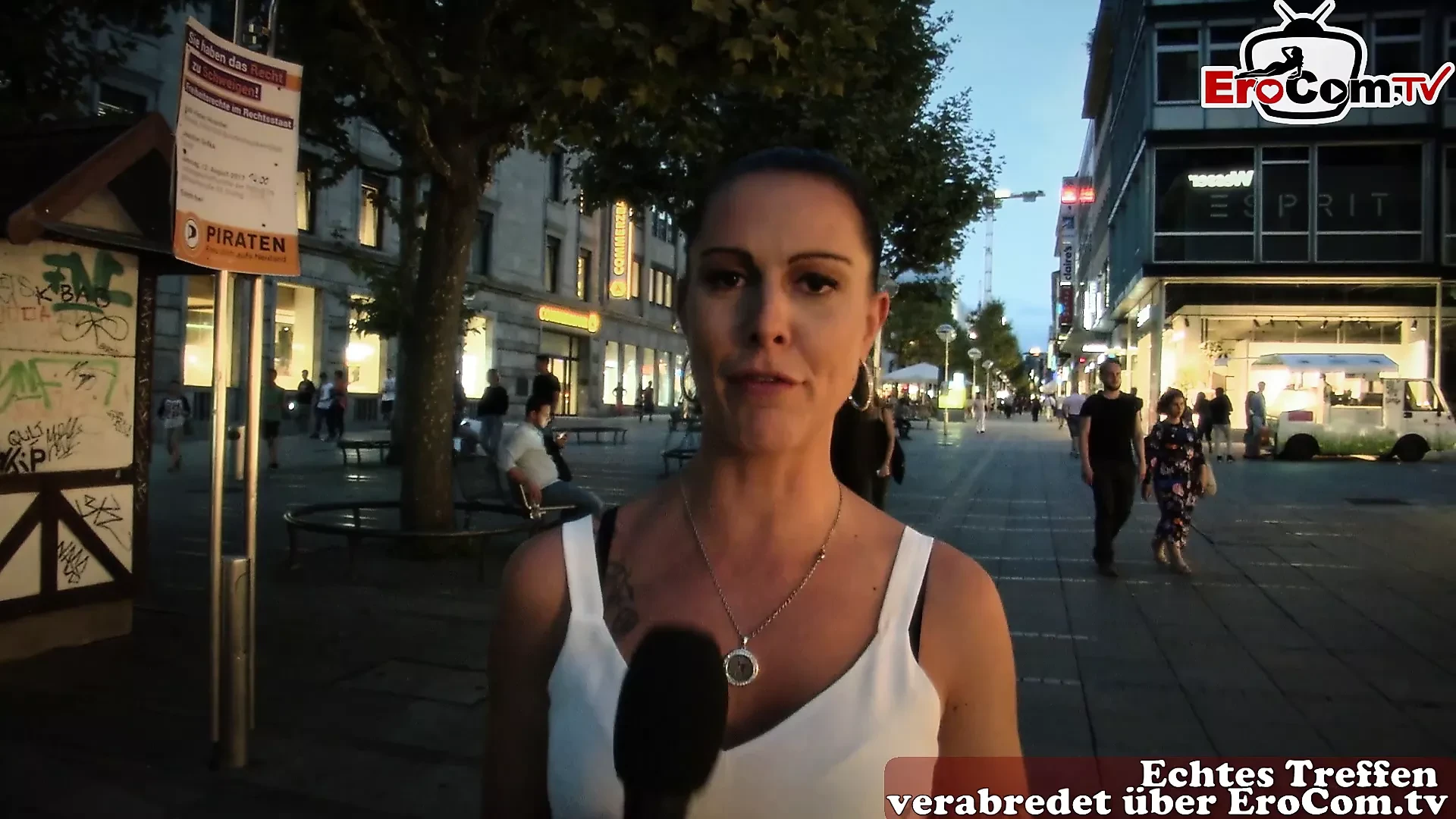 german casting for cuckold on street with couple in public