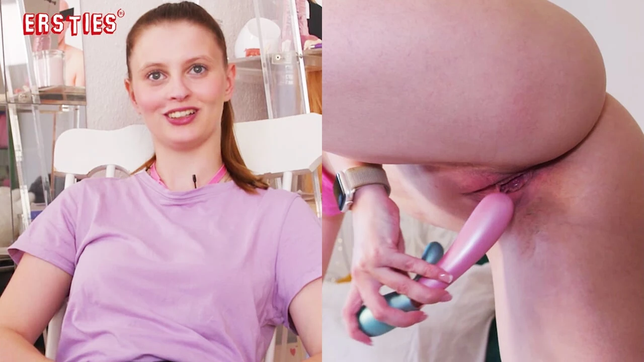 Ersties -Cute redhead Skylar S uses a vibrator to make her shaved pussy feel good