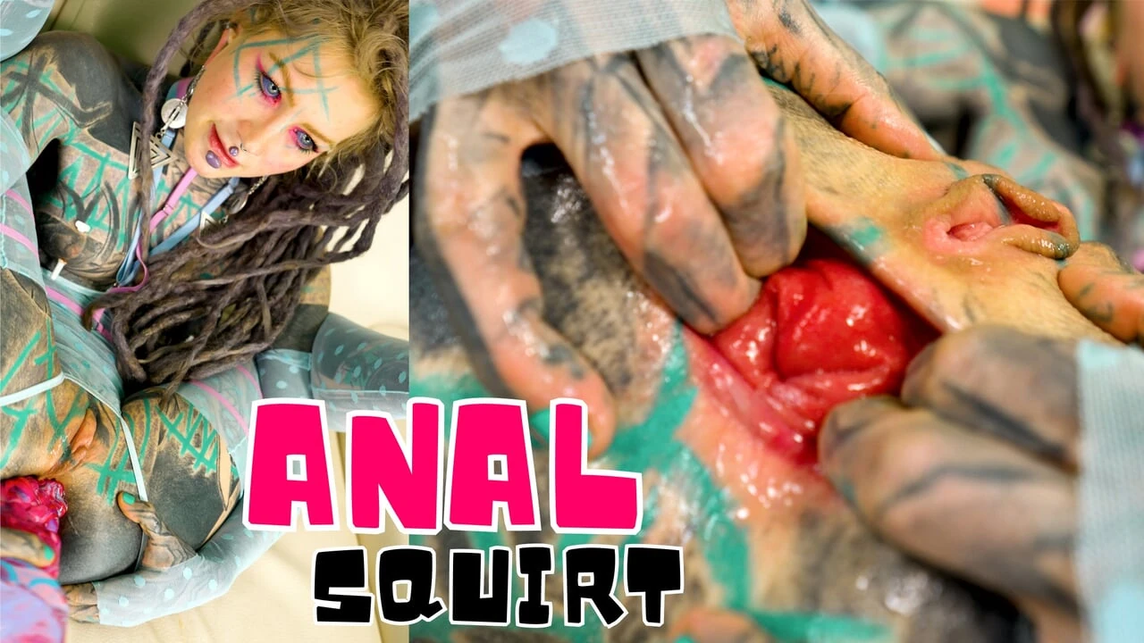 Inked Girl’s Anal Squirt – Big Dildos, Gaping & Squirting
