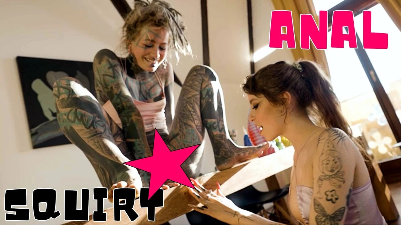 Intimate Goth Girl’s Ink’d Asshole Stretching