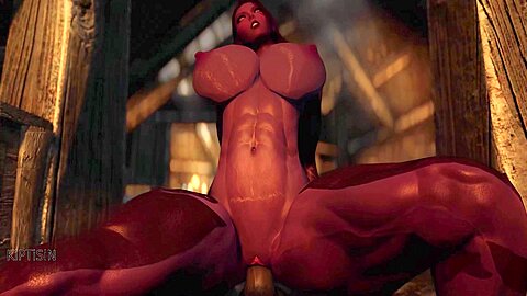 Muscular Dominates Orc Facesitting And Ride On His Cock