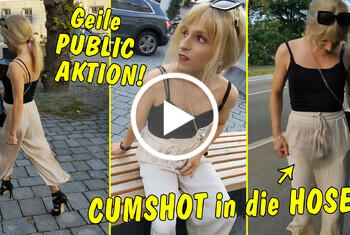 Beim City-Spaziergang geil!! Da spritz ich glatt in meiner Hose ab! Geile Public Aktion!