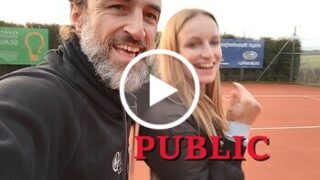 Public auf dem Tennisplatz gefickt! HD