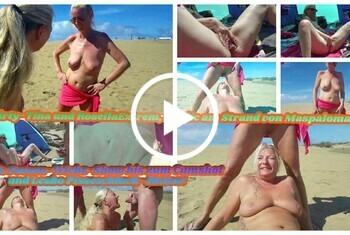 Dirty-Tina und RosellaExtrem, Public am Strand von Maspalomas!