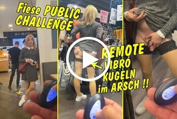 Ganz fiese Public Challenge! Mit Remote Vibro Kugeln im Arsch beim Shoppen!