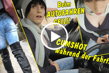 Beim Autofahren so geil, dass ich wichsen muss! Cumshot während der Fahrt!!