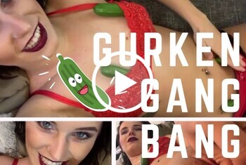GURKEN-GANGBANG! Vier GurkenSchwänze für Nina!