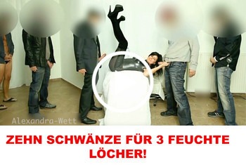 Spontanes Sperma-Abfick-Treffen mit 10 harten Schwänzen.