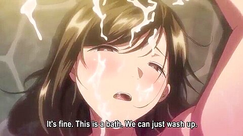 She has it sandwiched between her breasts and gives a titjob, then gets bukkake’d and creampied.