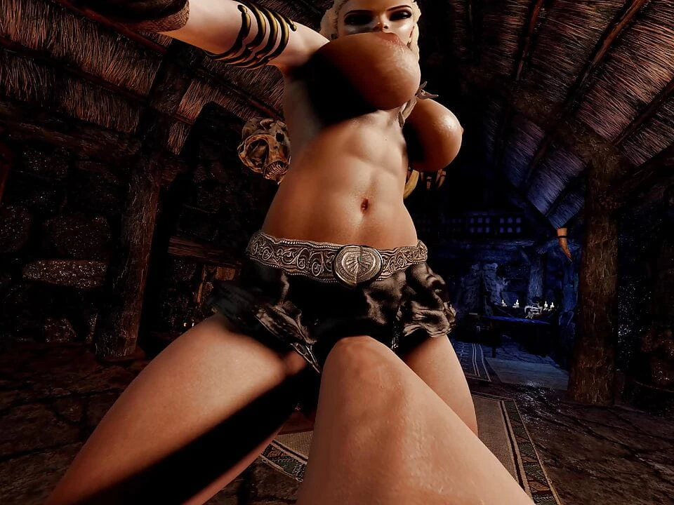 Viking Futanari Blowjob POV VR
