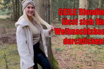 GEILE Blondine lässt sich für Weihnachtsbaum durchficken!