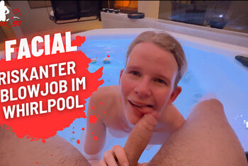 Riskanter geiler Blowjob im Spa! Facial voll in meine Fresse!