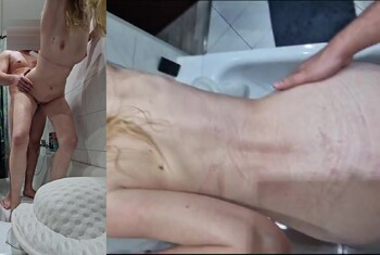 Harter Badewannenfick esklaiert mit Piss Squirt und Facial