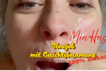 Blowjob mit Gesichtsbesamung