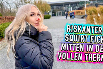 Riskanter Squirt Fick mitten in der vollen Therme!